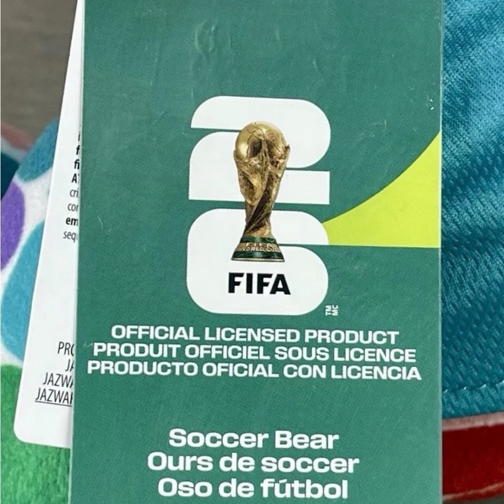 FIFA World Cup 2026 10-Inch Colorful Bear Plush - Official 2026 World Cup Rare - Picture 5 of 6